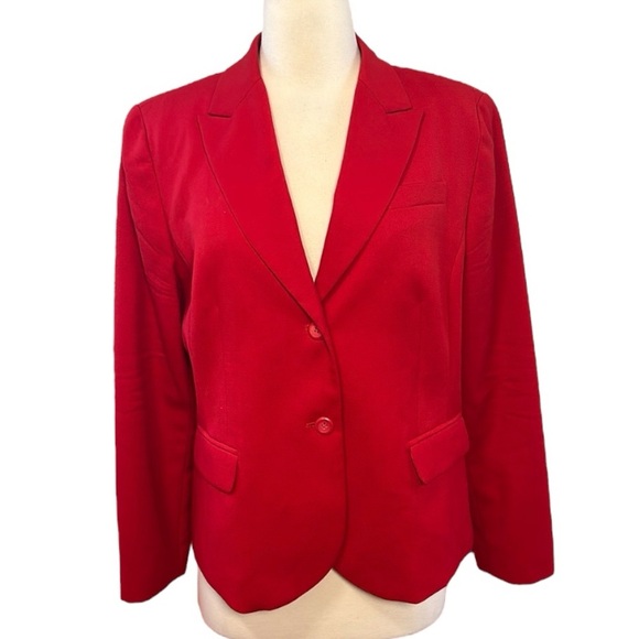 Pendleton Jacket Blazer Womens 16 Petite Red Wool - Picture 1 of 15